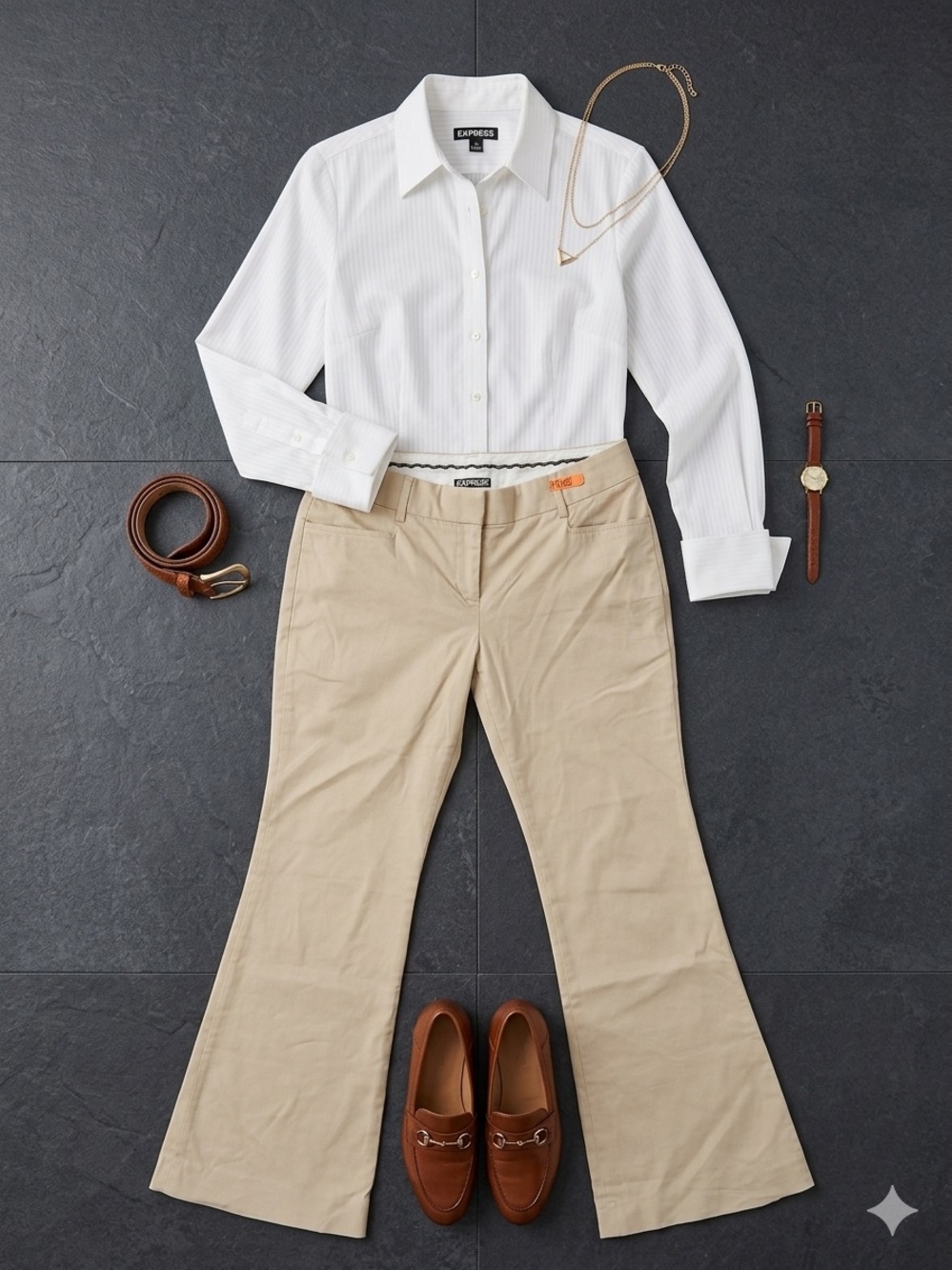 Express Beige Flare Pants - Women's Boot Cut